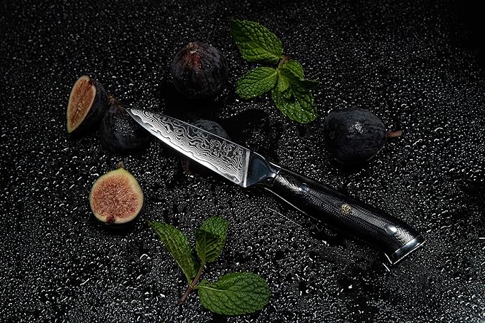 Oxford CHEF Paring Knife- 3.5 Inch - Damascus Japanese- VG10 Super Steel 67 Layer High Carbon Stainless Steel- Razor Sharp, Stain & Corrosion Resistant, Awesome Edge Retention OxfordChef