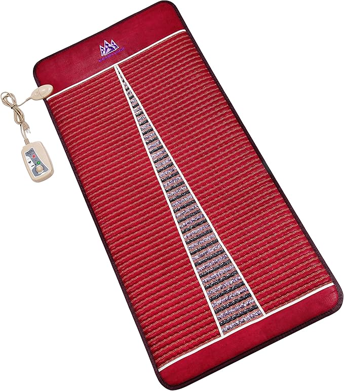 MediCrystal Far Infrared Heat Amethyst Tourmaline Mat - Professional 71"x32" - Warm & Heal Yourself with Natural Crystals - EMF-Free Adjustable Deep FIR Heating 86°-158°F - Original Manufacturer MediCrystal