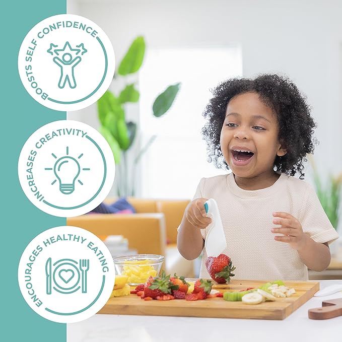 TOVLA JR. Toddler Chopper & Cutting Set | Montessori Safe Kitchen Knives for Kids | Promote Kitchen Safety & Confidence | Encourage Picky Eaters TovlaCo