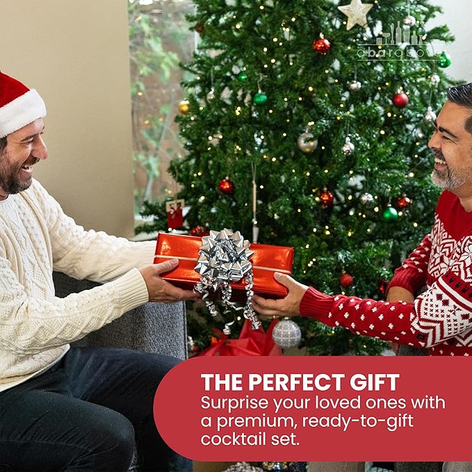 A Bar Above 14-Piece Stainless Steel Bartender Kit, Premium Professional Barware Set for Home Bars and Mixologists, Includes Cocktail Shaker, Jigger, Spoon, Strainers, Muddler, Picks, and More ABarAbove