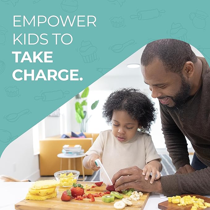 TOVLA JR. Toddler Chopper & Cutting Set | Montessori Safe Kitchen Knives for Kids | Promote Kitchen Safety & Confidence | Encourage Picky Eaters TovlaCo