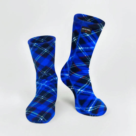 Polar Feet Fleece Socks - Blue Argyle