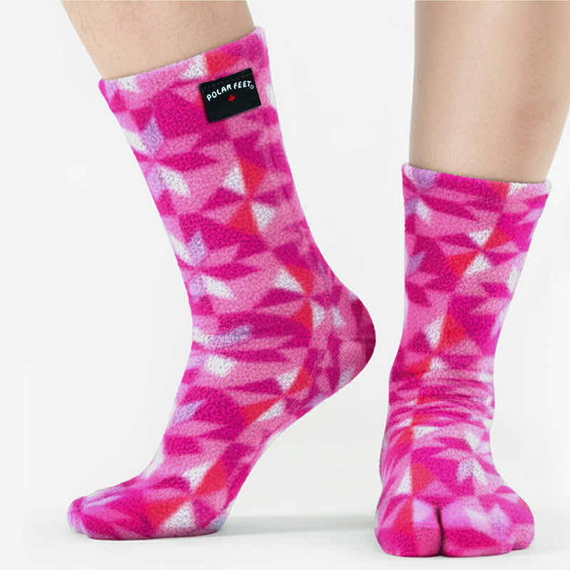 Polar Feet Fleece Tabi Socks - Kaleidoscope