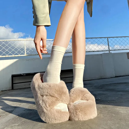 Chunky Platform Fur Slippers