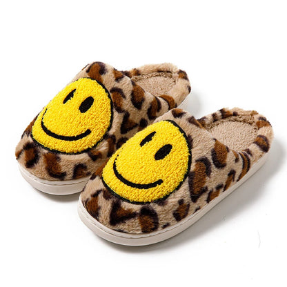 Leopard Smiley Cozy Indoor Slippers