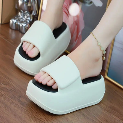 Color Block Platform Slippers