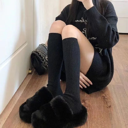 Cozy Ribbed Knit Socks