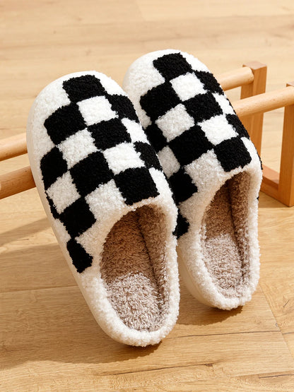 Checkered Cozy Slippers