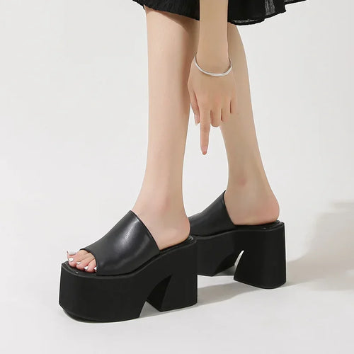 Bold Block Heel Platform Mules