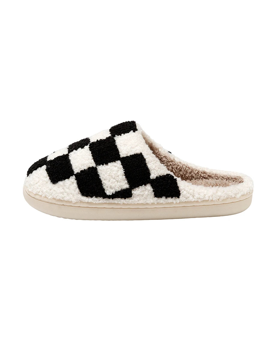 Checkered Cozy Slippers