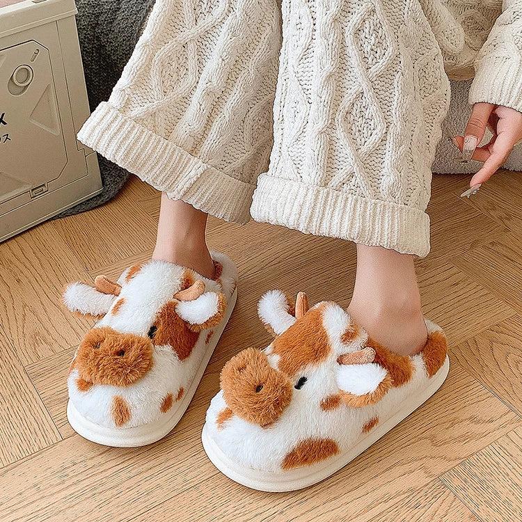 Cow Cuddles Plush Slippers