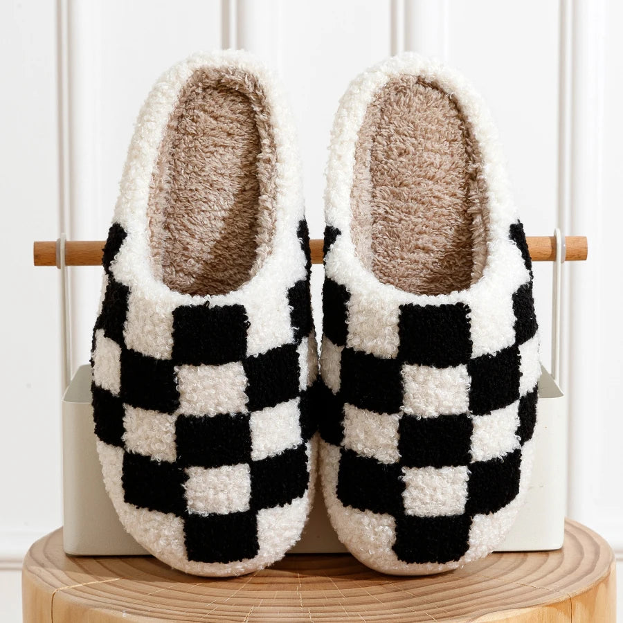 Checkered Cozy Slippers