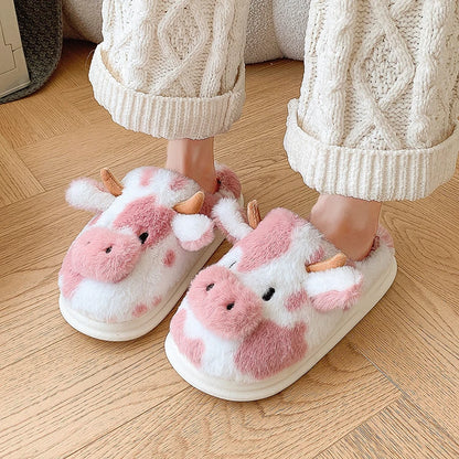 Cow Cuddles Plush Slippers