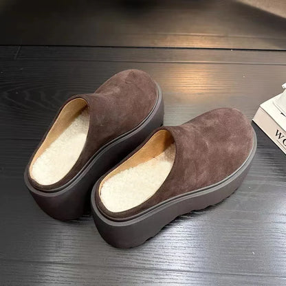 Suede Chunky Platform Mules