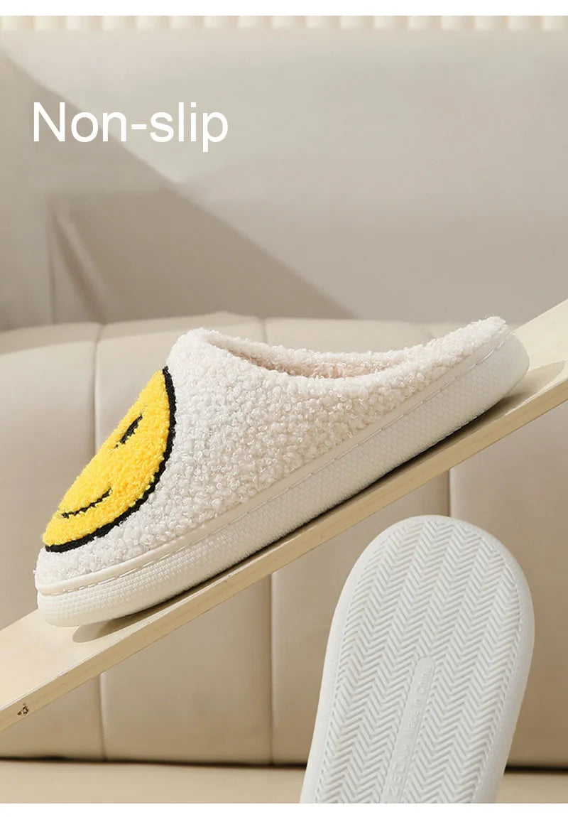 Smiley Face Plush Slippers