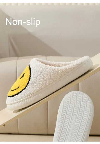Smiley Face Plush Slippers
