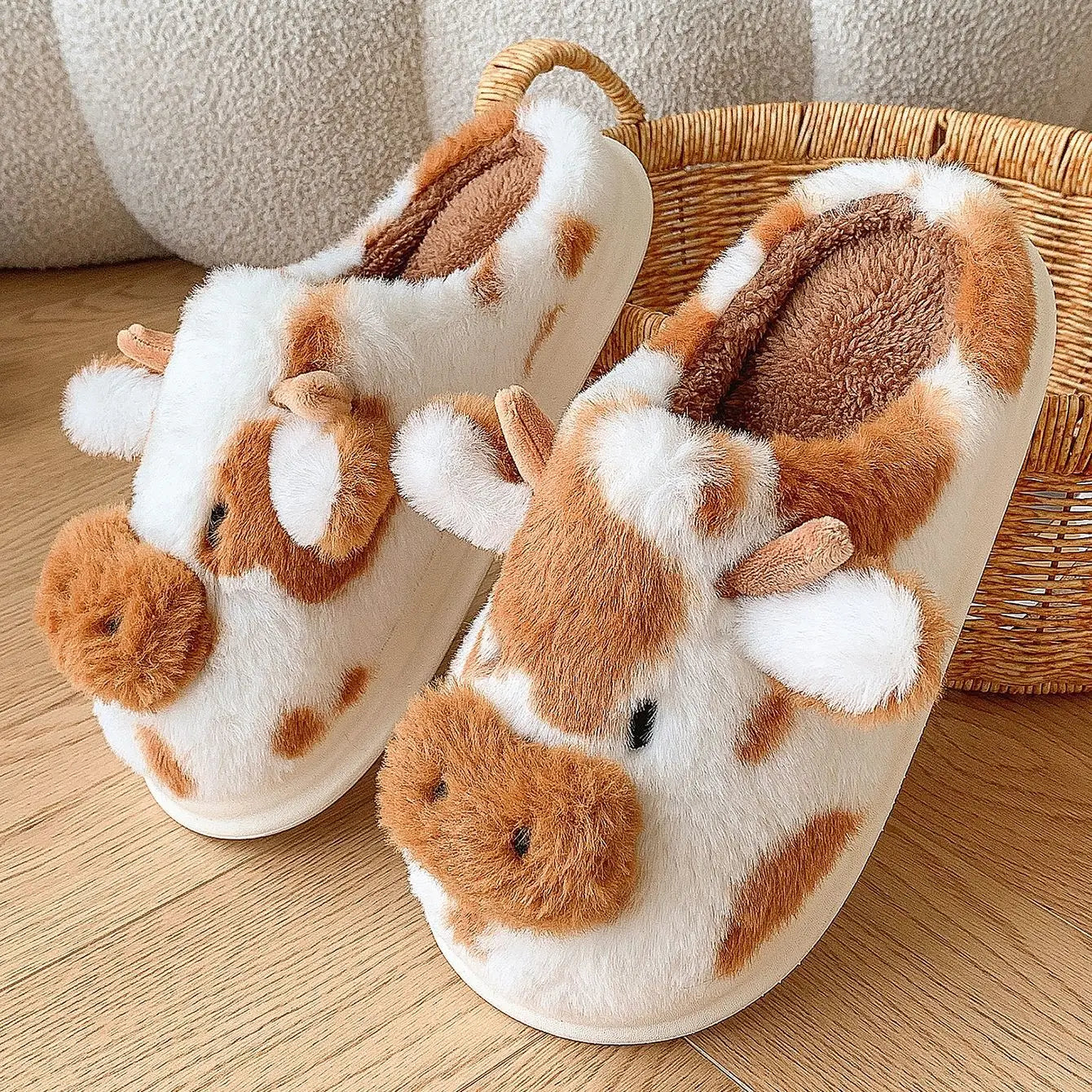 Cow Cuddles Plush Slippers