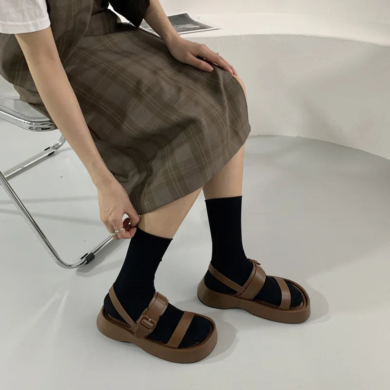 Minimal Luxe Buckle Sandals