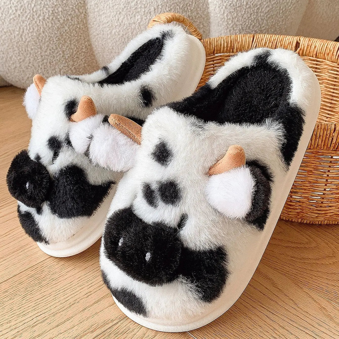 Cow Cuddles Plush Slippers