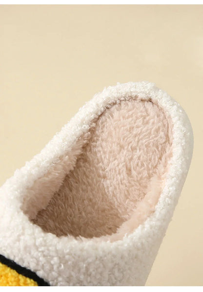 Smiley Face Plush Slippers