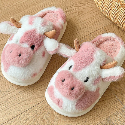 Cow Cuddles Plush Slippers