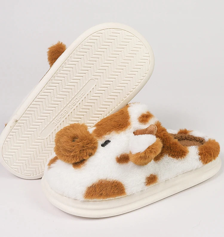 Cow Cuddles Plush Slippers