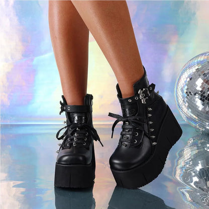 Gothic Rivet Platform Boots