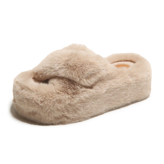 Chunky Platform Fur Slippers