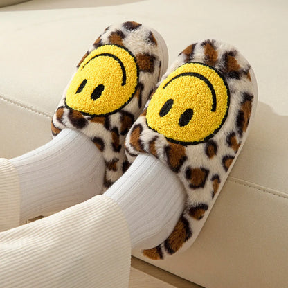 Leopard Smiley Cozy Indoor Slippers