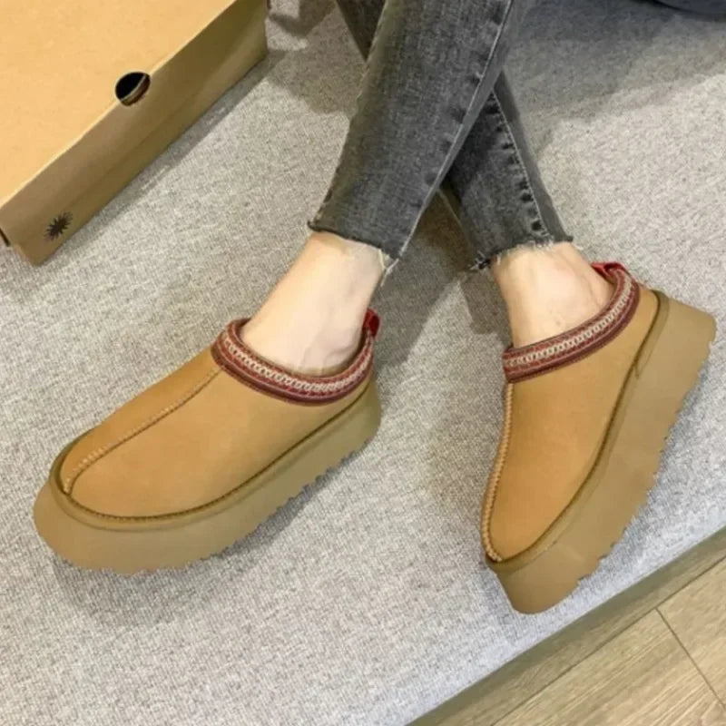 Cozy Stitch Platform Slippers