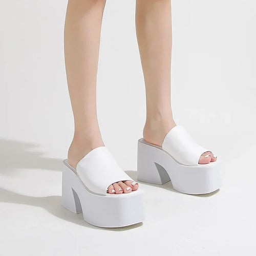 Bold Block Heel Platform Mules