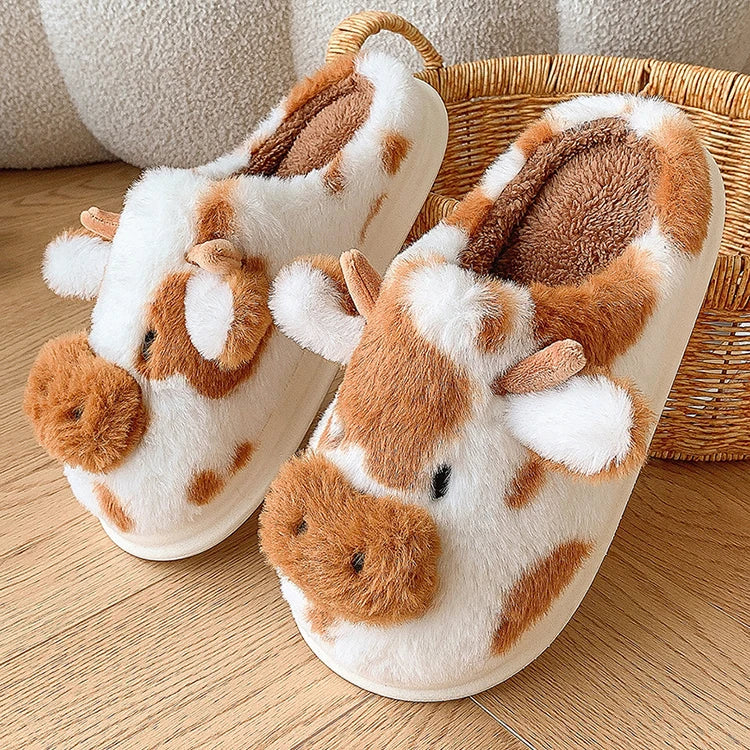 Cow Cuddles Plush Slippers