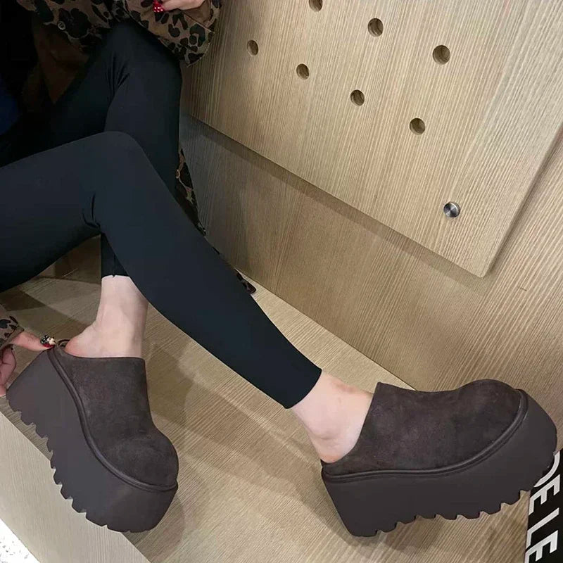 Suede Chunky Platform Clogs