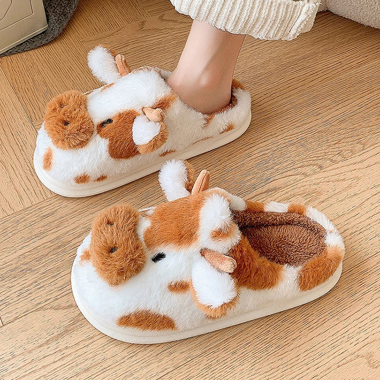 Cow Cuddles Plush Slippers