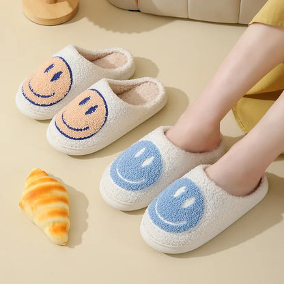 Smiley Face Plush Slippers