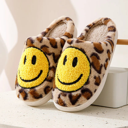 Leopard Smiley Cozy Indoor Slippers