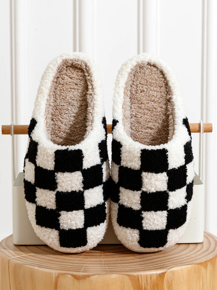 Checkered Cozy Slippers