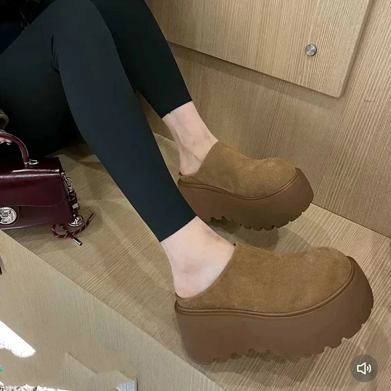 Suede Chunky Platform Clogs