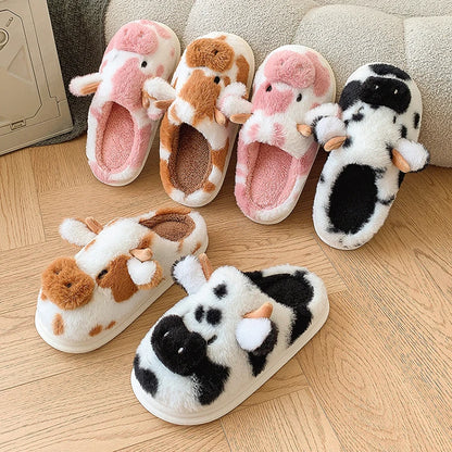 Cow Cuddles Plush Slippers