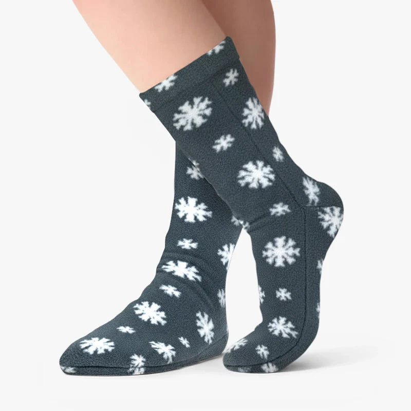 Polar Feet Adult Fleece Socks - Snow