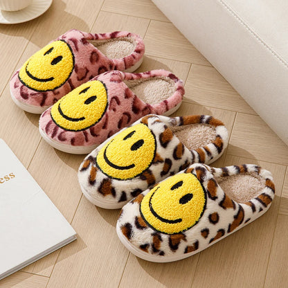 Leopard Smiley Cozy Indoor Slippers