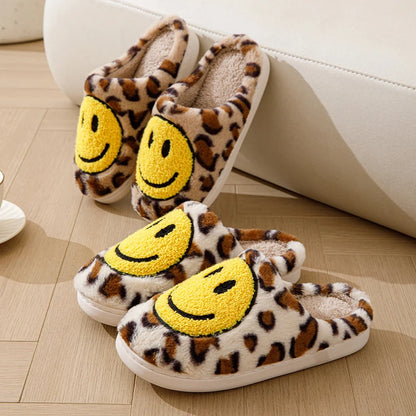 Leopard Smiley Cozy Indoor Slippers
