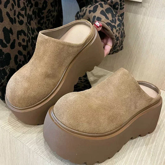 Suede Chunky Platform Clogs