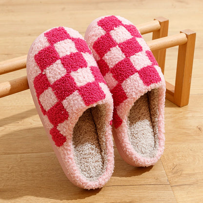 Checkered Cozy Slippers