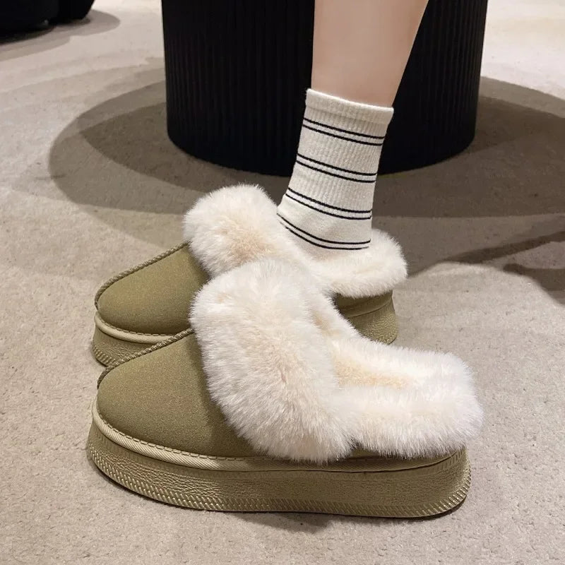 Cozy Plush Platform Slippers