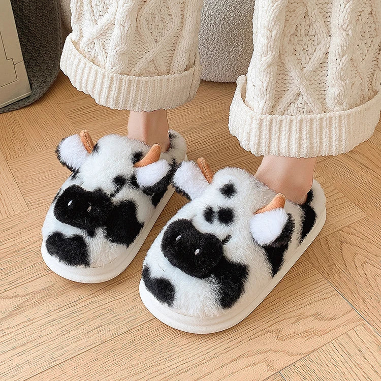 Cow Cuddles Plush Slippers