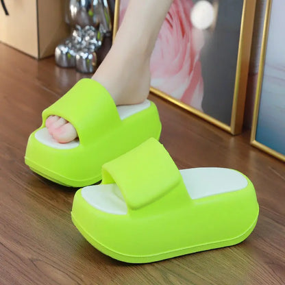 Color Block Platform Slippers