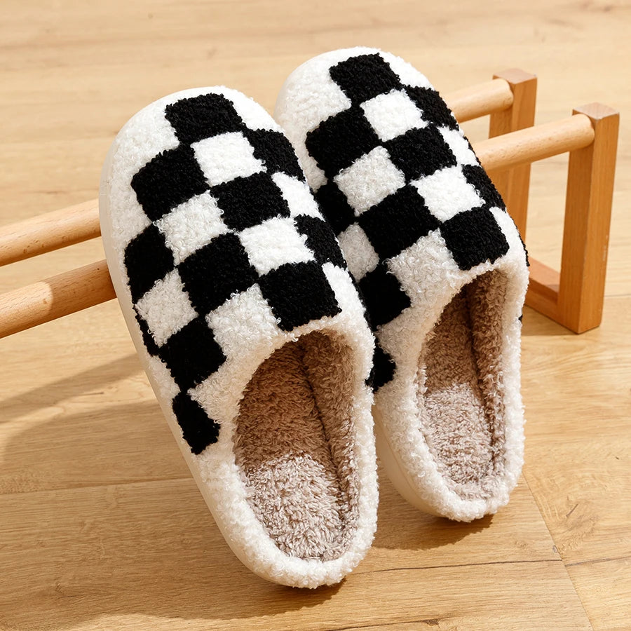 Checkered Cozy Slippers