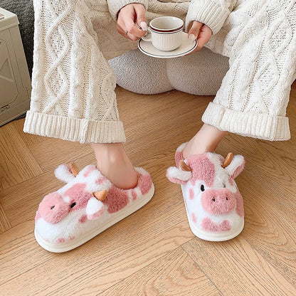 Cow Cuddles Plush Slippers