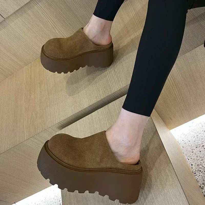 Suede Chunky Platform Clogs